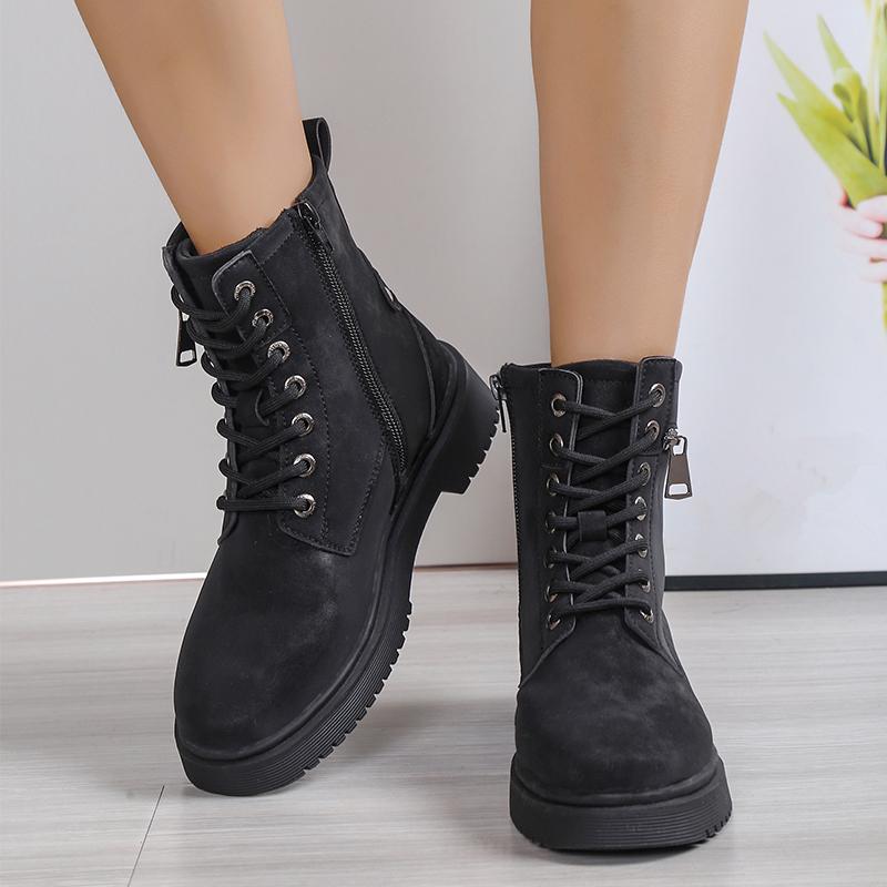 

Зимние новые стильные удобные модные женские туфли с молнией, однотонные, простые, с перекрестными ремешками, теплые, повседневные зимние ботинки 35