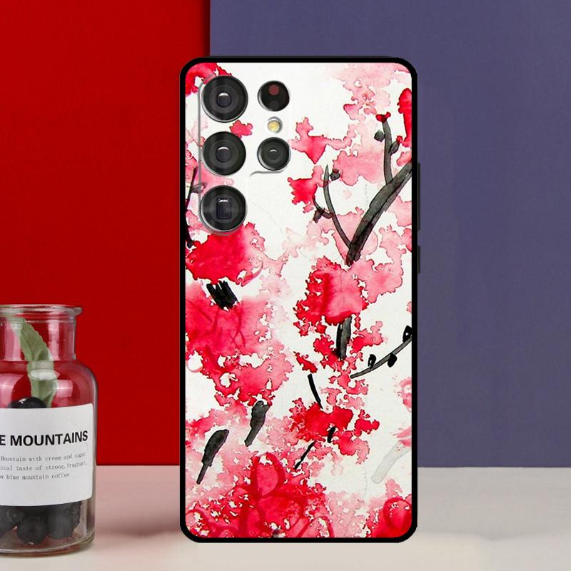 Cherry Blossom Floral Funda Case For Samsung Galaxy S25 Ultra S9 S10 S20 S21 FE S22 S23 Plus S24 Ultra Phone Cover