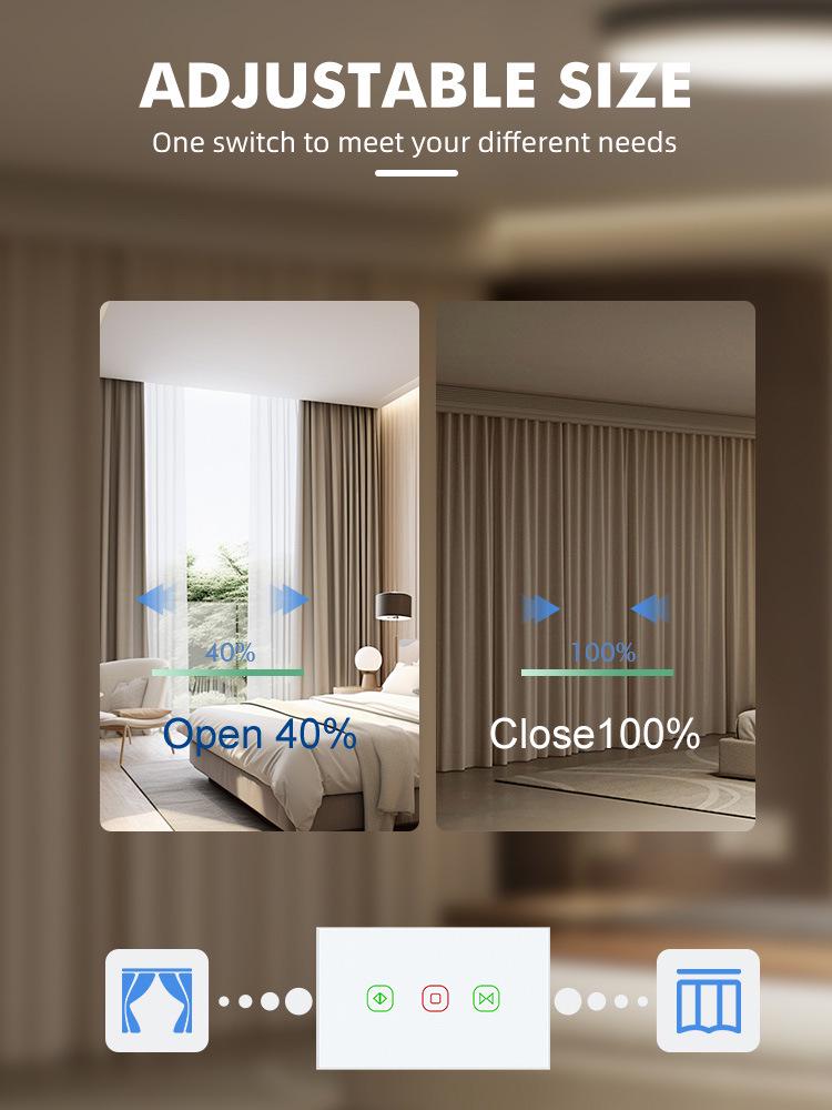 Zigbee Smart Touch Curtain Switch with Alexa Voice Control and Tuya Integration