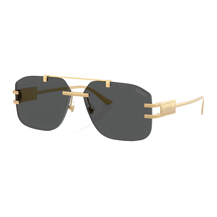 

Versace Logo Design Metal Pilot Sunglasses Men sunglasses Gold VE2275 60,Gold