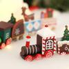 Christmas Decorations Painted Wooden Train Ornament Kids Toy Gift