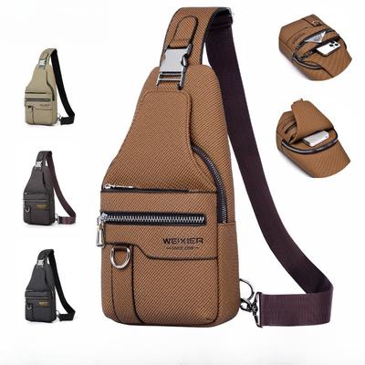 New Men's Anti-Theft Chest Bag PU Leather Crossbody Sling Pouch,Luxury Design Shoulder Bag,for Travel & City Commute