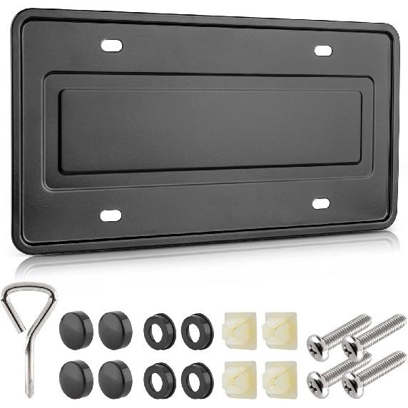 RED WOLF Stainless Steel License Plate Frame Holder Backing Reinforce Bracket 6 X 12 Inch Car Tag For SUV Pickup Truck Trailer Tall Front Rear Bumper