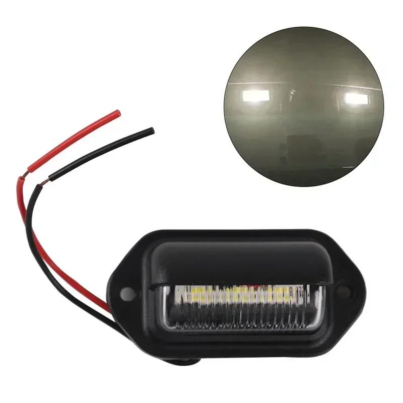 2Pcs 6 LED License Plate Lights Universal Car Truck RV Trailer Van Licenses Taillight Waterproof Rear Lamps Tools Accessories Back Up Lights 1