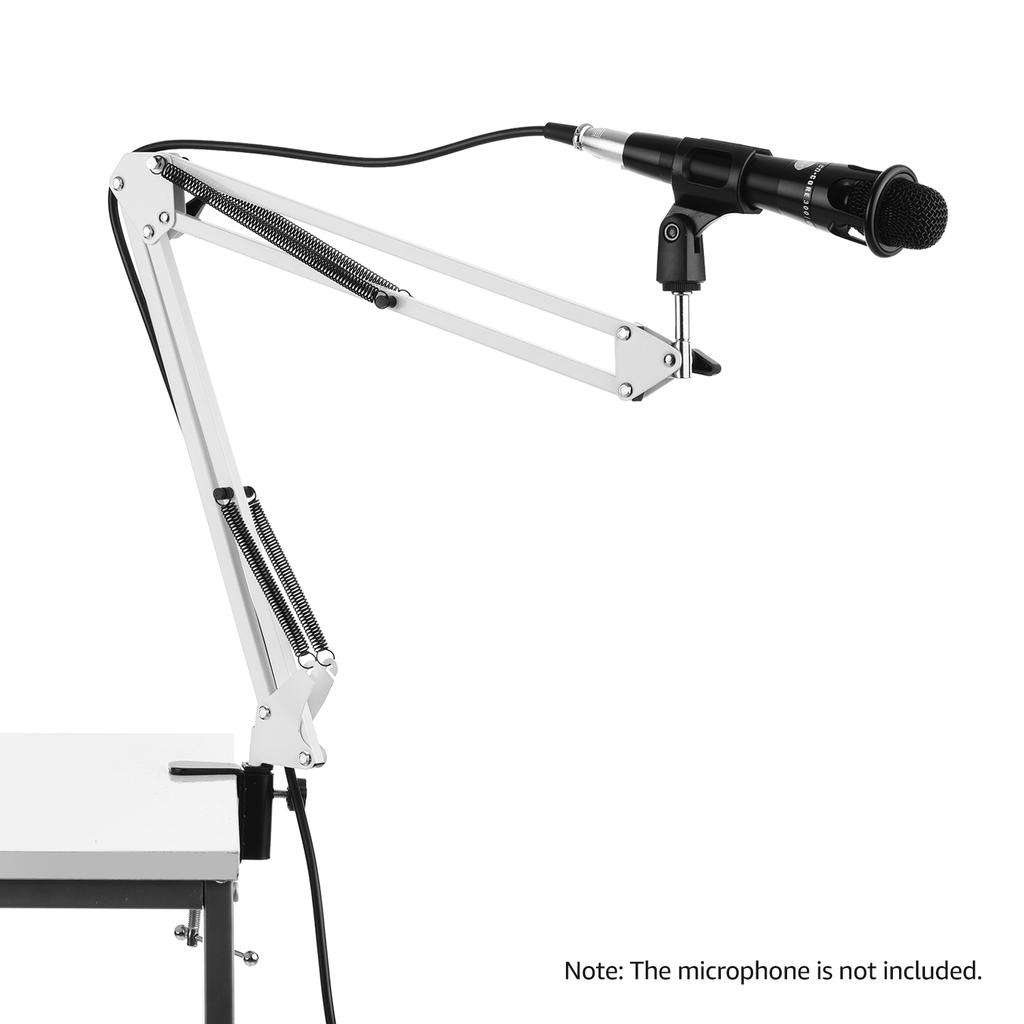Microphone Stand Holder Table Lazy Bracket with Extendable Arm Microphone Clip