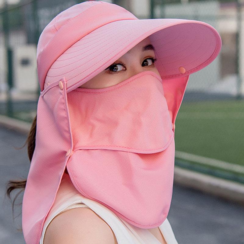 Buy Sun Hat Face Neck Protection Outdoor Beach Cap Foldable UV