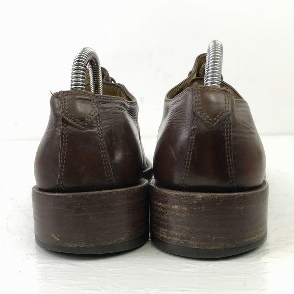 DAMY Leather Cap Toe Long Nose Shoes [Italy/40/25.0/Dark Brown] Handcrafted(USED)