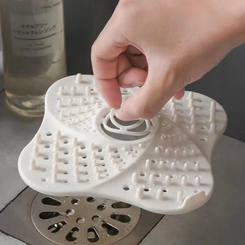 Silicone Floor Drain Kitchen Sink Filter Bathroom Odor Proof Floor Drain Easy To Clean And Beautiful Water Pool Drain Hair Filter YLE57