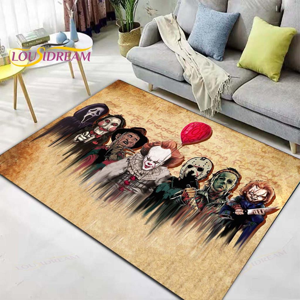 Horror Movie Characters Rugs and Carpets for Home Living Room Bedroom Entrance Large Area Soft Carpet Halloween Decoration Mat