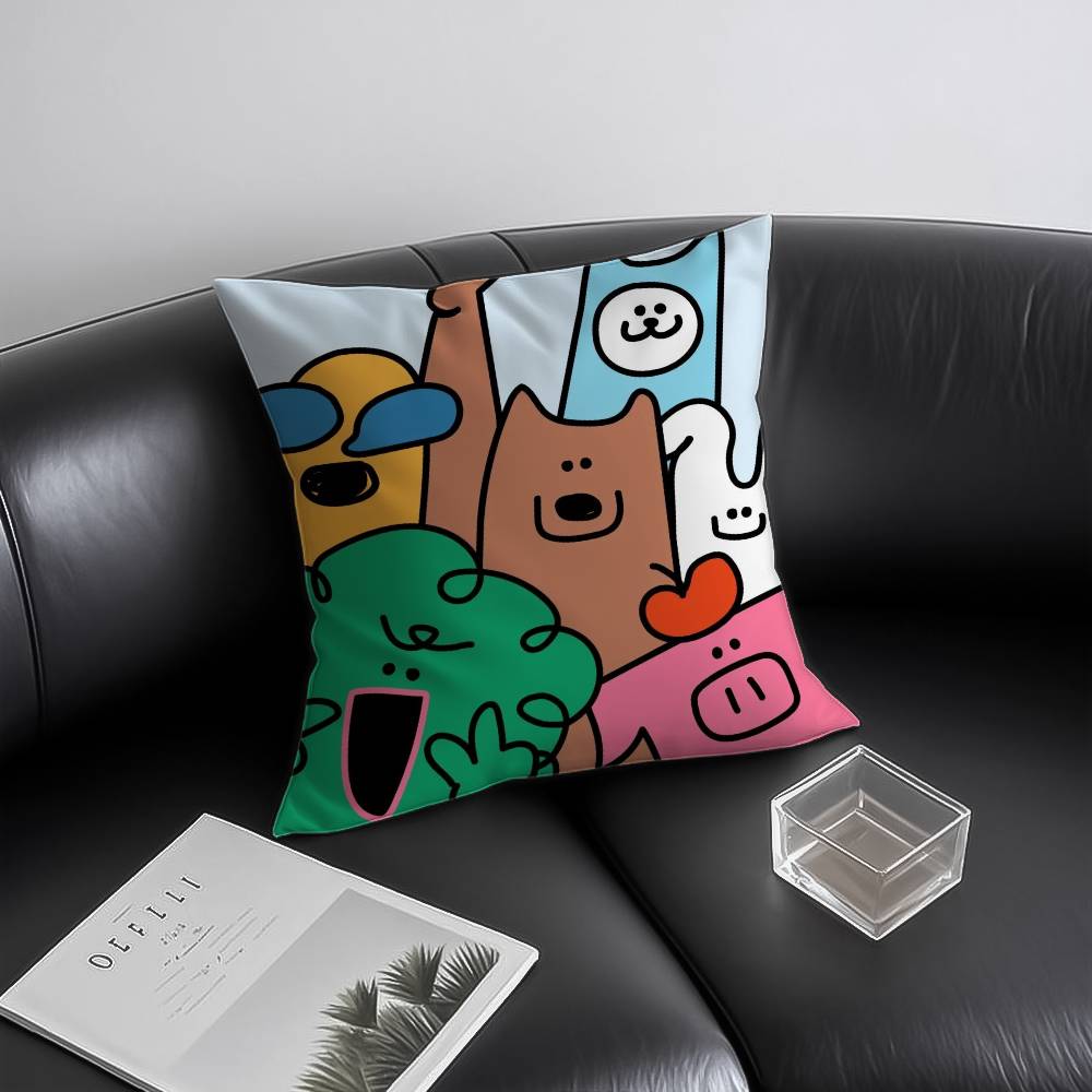 Peek-a-Boo Animals Pillow Case Anti-dustmite Invisible Zipper Sofa Bed