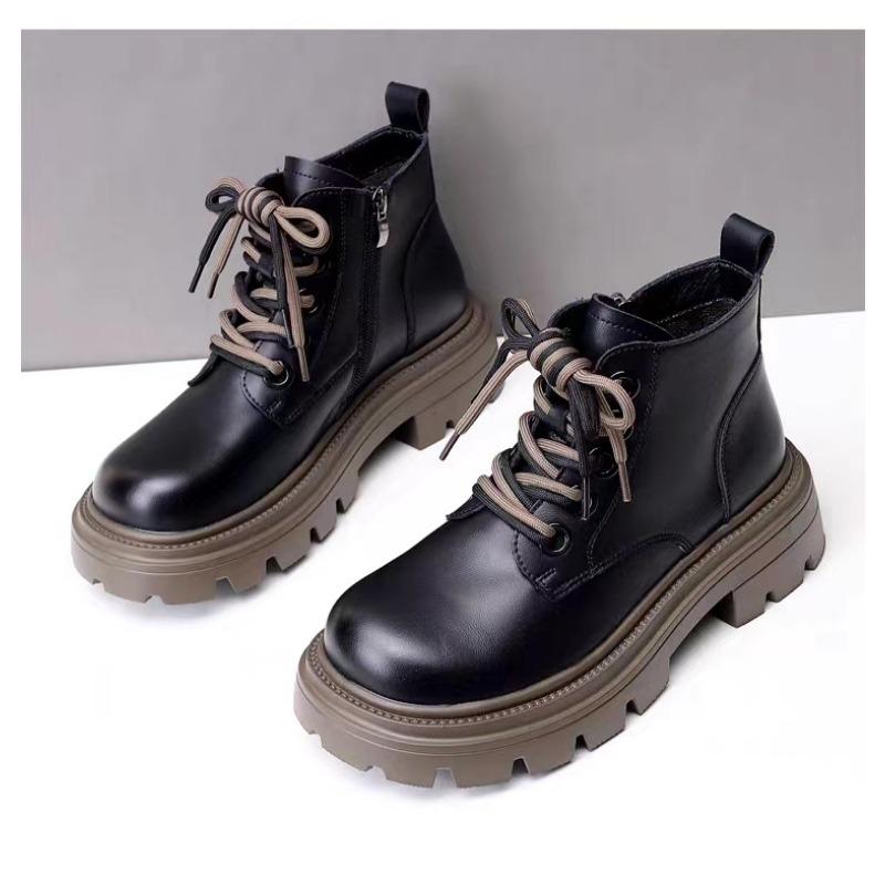 Women's Thick-soled Non-slip Short Leather Boots