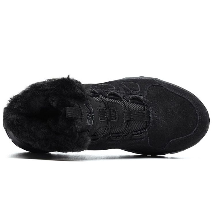 FILA Lynx Terrain Boa Outdoor Racing Sports Fleece Fabric High-Top Running Shoes Women sneaker Black A12W142210FBD