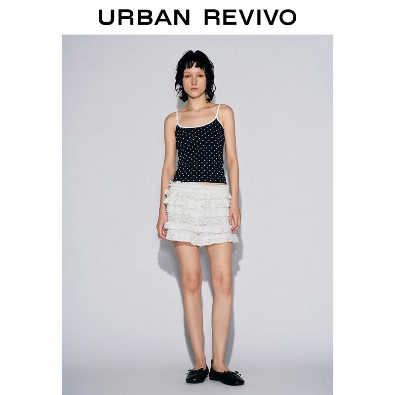 UR2026 Women s Casual Multi-Layer Lace Shorts L