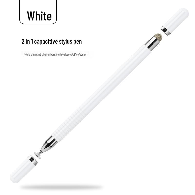 

Магнитный стилус с двумя наконечниками для сенсорных экранов: Тканевый наконечник и емкостный диск для рукописного ввода, совместимый с мобильными телефонами и планшетами белый