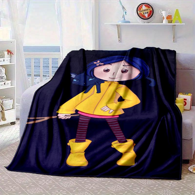 Moonlit Mystery Cora-line Blanket Flannel Blanket for bed, sofa, Camping, Hiking, Picnic Essentials, gift for family Fan gifts