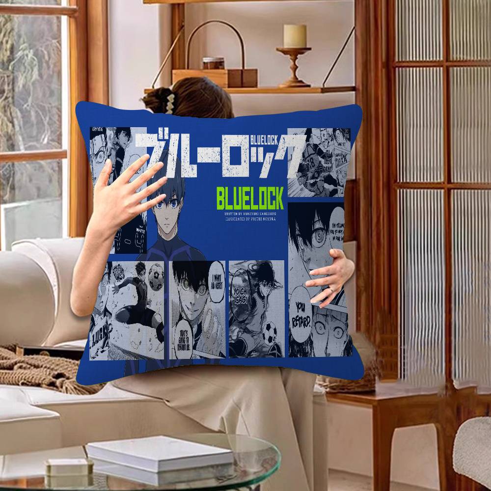 Japan Anime B-Blue Lock Office Cushion Pillowcase Car Cushion Cover45X45CM Lumbar Pillowcase Sofa Pillowcover