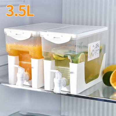 3.5L High Temperature Resistance Fridge Beverage Dispenser with Spigot BPA-Free Iced Juice Dispenser Fridge Drink Dispenser