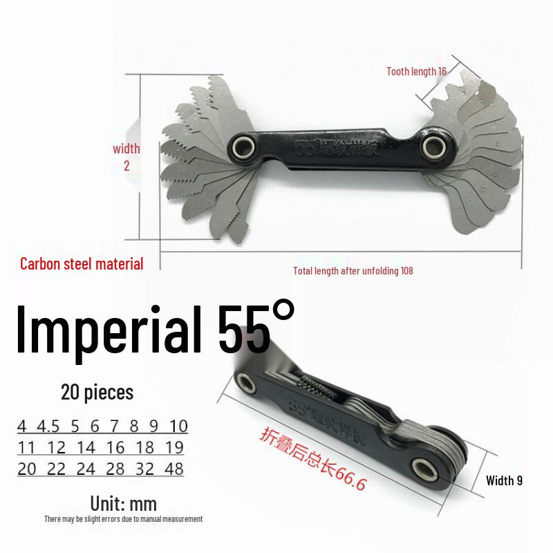 Ribbed Metric & Imperial Thread Gauge - 55° & 60° Integrated Type