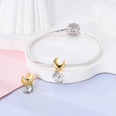 Cute Puppy And Moon Beads Copper Original Beads Fit Originalcharms Bracelet Beads Jewelry Gifts For Women