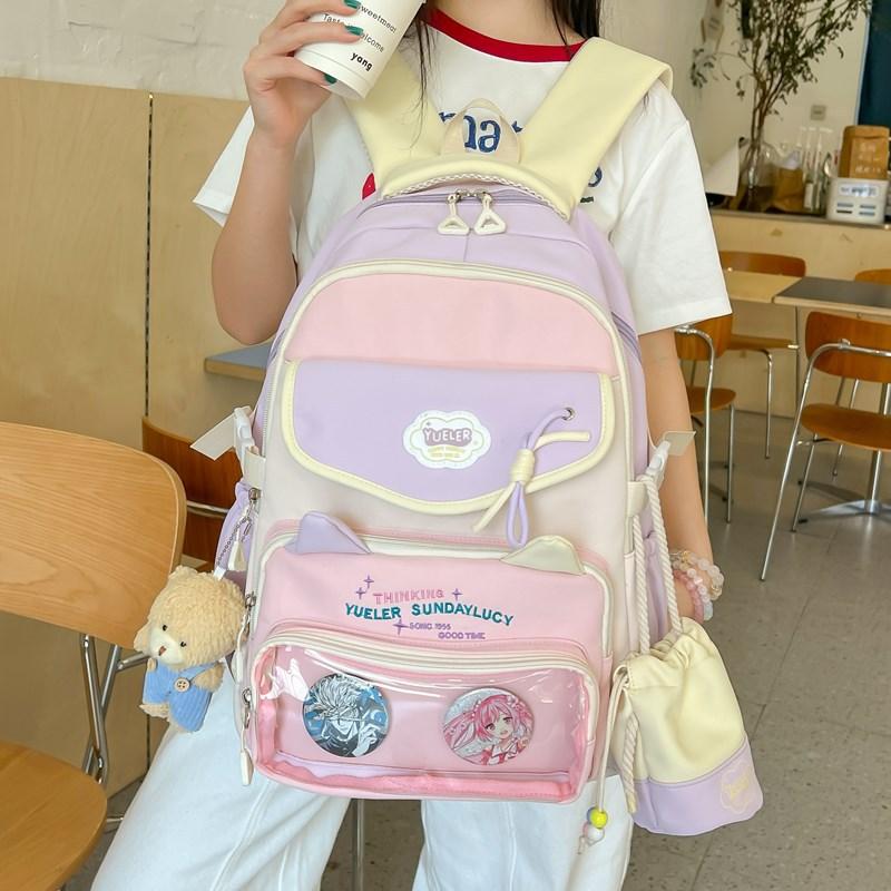 Transparent Pain Bag New Year's New Large Capacity Backpack Cute Fresh Junior and Senior High School School Bag Women's Backpack