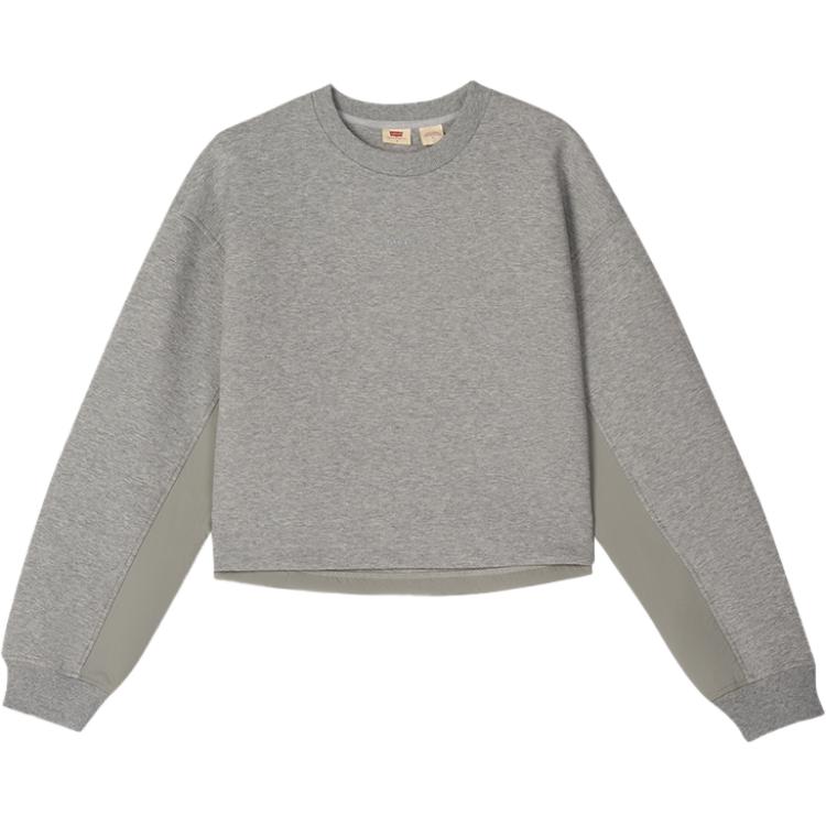 

Levis Winter Warm Series Casual Comfortable Simple Spliced Short Round Neck Long Sleeve Sweatshirt Women sweatshirt 0051T-0001 M