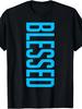 Blessed Vertical Streetwear Retro Gamma Blue Matching TShirt Same Style for Men and 2026 Summer Shor