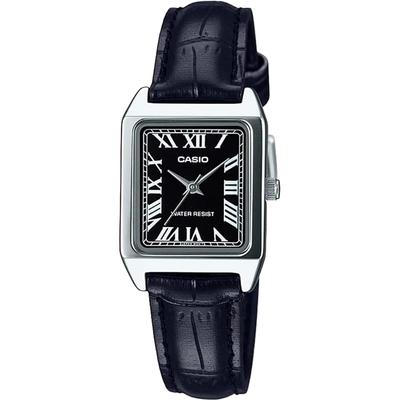 Casio Standard Quartz Women's Watch LTP-V007L-1B Silver Black Leather Band