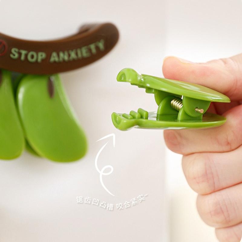 1Pc No Banana Green Magnetic Sealing Clip Food Plastic Bag Moisture-proof Fresh-keeping Clip Milk Powder Sealing Strip Banana Snack Sealing Clip