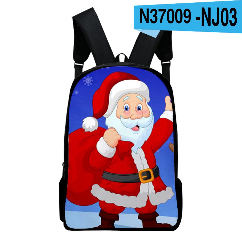 Classic Popular Merry Christmas Notebook Backpacks Pupil School Bags 3D Print Oxford Waterproof Boys/Girls Laptop Backpacks