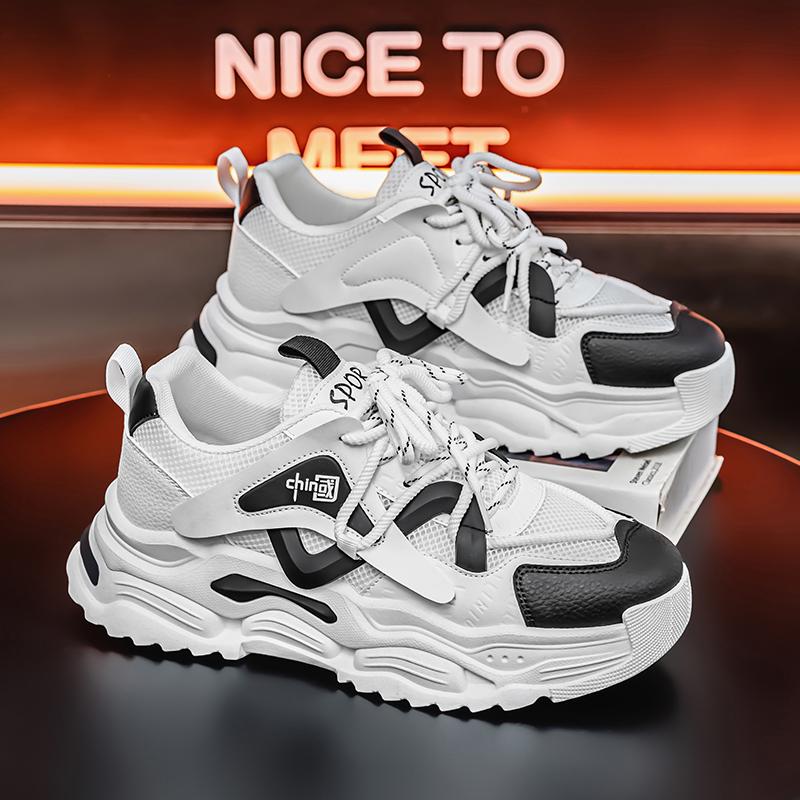 New Fashion Men 's Four Seasons Comfortable Thick Sole Shoes Students BoysTrending Soft Sole Breathable Casual Running Sneakers