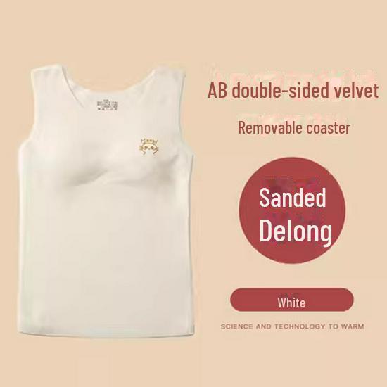 

Теплый бархатный жилет для девочек с нагрудными вкладышами - бесшовное нижнее белье для подростков, идеально подходит для осени и зимы XL [95-115 catties]