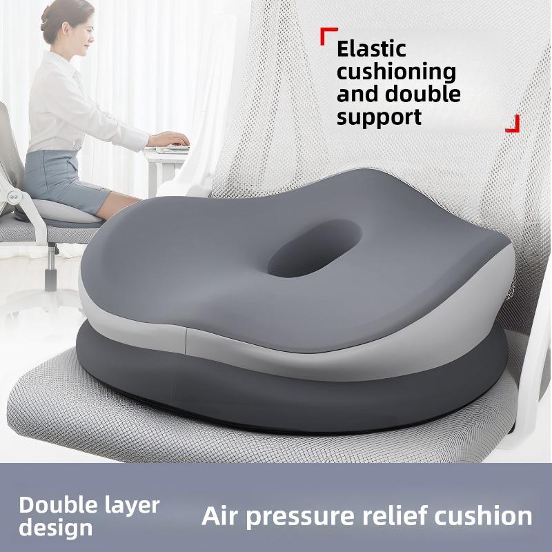 1pcs Memory Foam Seat Cushion Pressure Relief Non Collapse Pad with Hollow Center for Office Chair Back Support Summer Use
