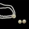Elegant Vintage Pearl Necklace Earring Set Women Party Wedding Daily Decoration Jewelry