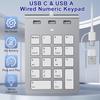 18-Key Slim Wired Numeric Keypad with USB AType-C Ergonomic Mini Keyboard with 3 USB 2.0 Ports, 18 Keys, Office Calculation Keypad, One-Handed Device