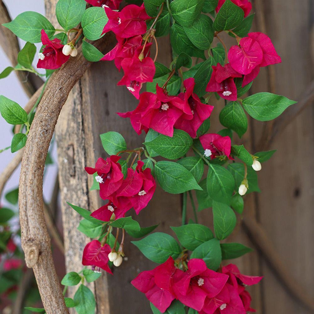 Multicolor Bougainvillea Artificial Flower Vine Green Leaves Hanging Decoration Artificial Flower Ornament DIY