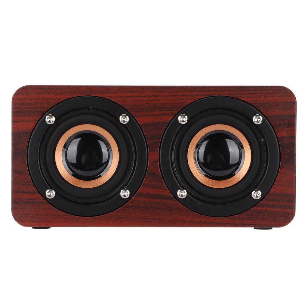 Wooden Bluetooth Speaker Retro Wireless Subwoofer AUX Stereo Speaker for Home TabletBrown Wood Grain Color