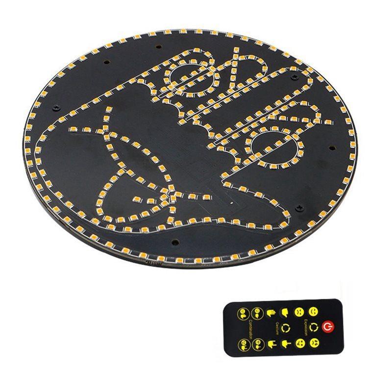 AA92-Дорожный Товарищ Рука, 4 Эмодзи И 4 Жеста Щелчок Пальцами Автомобильная Ручная Светодиодная Панель С Пультом, Забавная Светодиодная Табличка для Автомобиля  Дорожная Агрессия