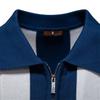 Men's Summer Stripe Knitted Zipper Lapel Short Sleeve Top Men's Casual Fashion Shirt