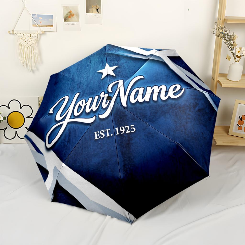 Fc Zenit Customize Your Name Umbrella Compact Travel Automatic Umbrella with 8-Rib Foldable Design for Outdoor Daily Use Fashionable