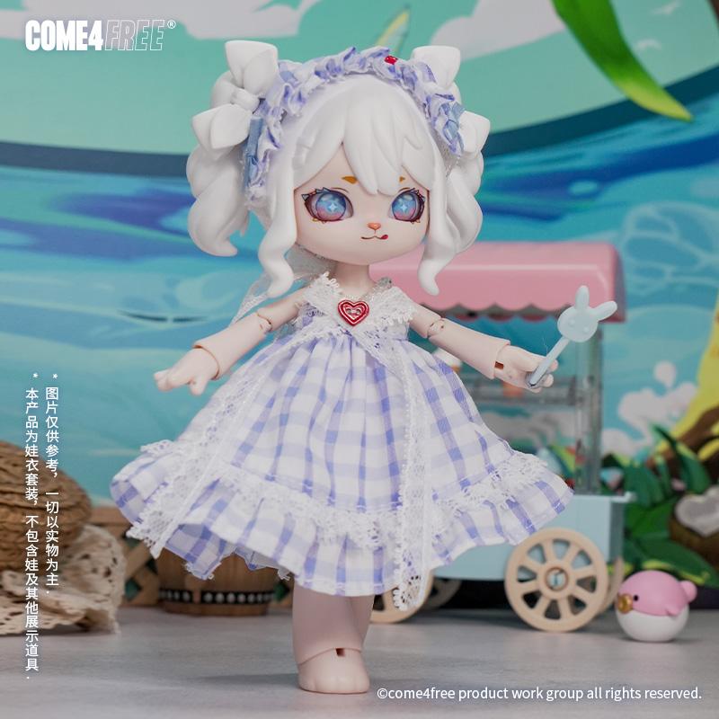 

COME4FREE Small Square Coconut BJD Doll Clothes 1/12 Cute Dress Outfit for OB11Doll Dress