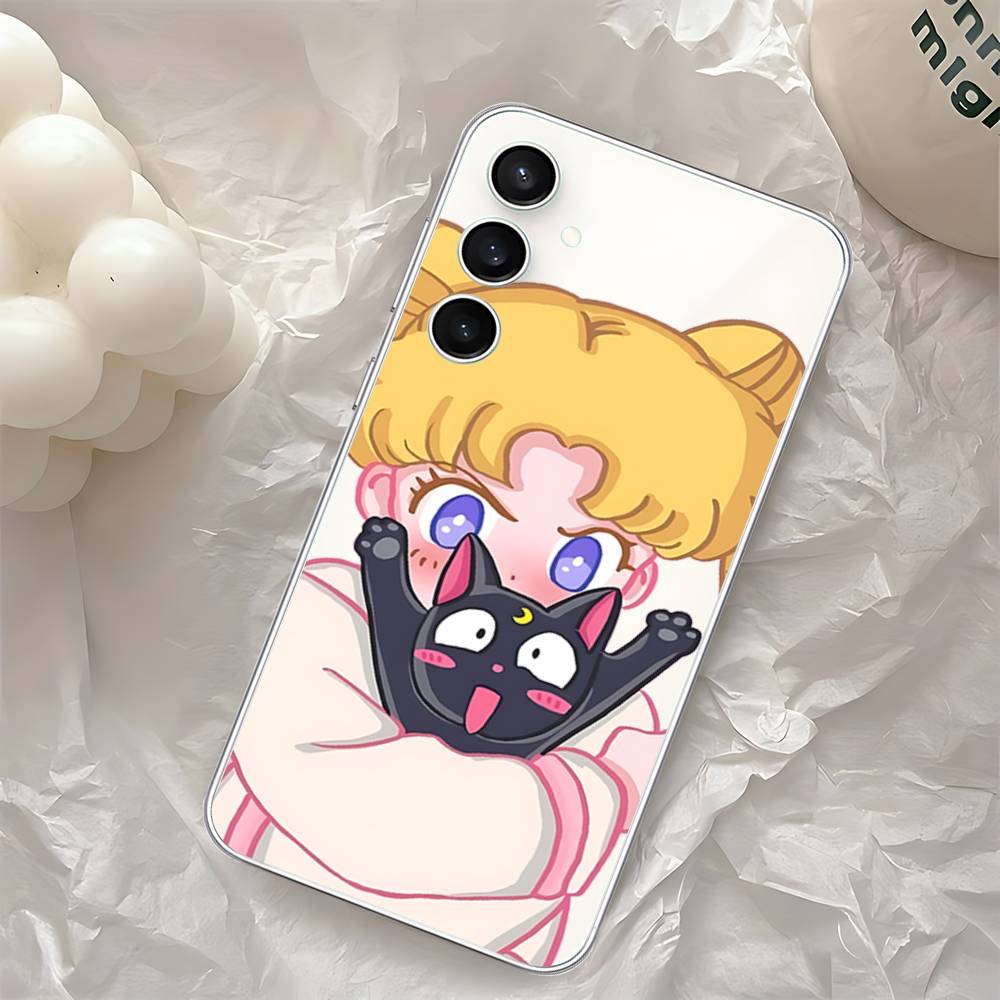 Custodia per Telefono Anime Carina S-Sailor Moon-S per Samsung Galaxy S25 S24 S23 S22 S21 FE Ultra Plus A32 A53 A13 A31 Cover Morbida