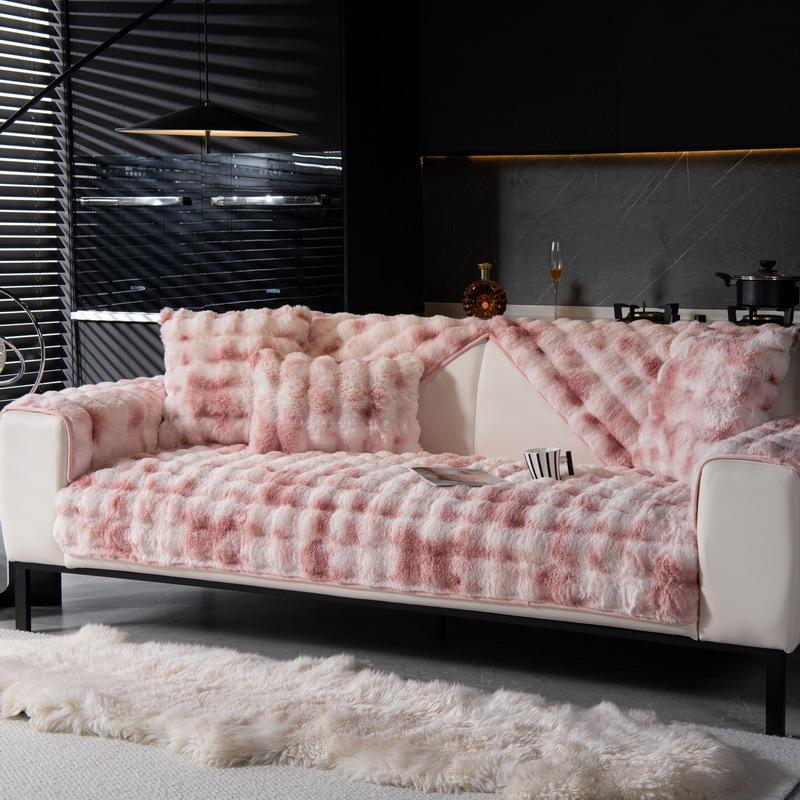 Plush Thick Sofa Cover for Living Room Warm Winter Sofa Towel Universal Non-slip Sofa Mat Blanket Gradual Staining Couch Cushion