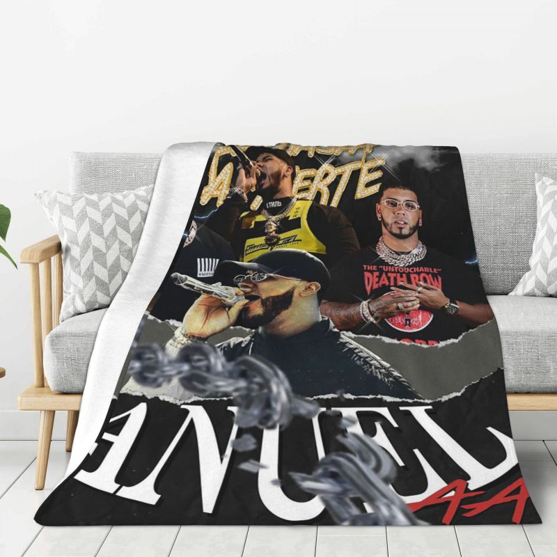 Custom Anuel AA Rapper Blanket 3D Print Soft Flannel Fleece Warm Throw Blankets for Travel Bedroom Sofa Quilt