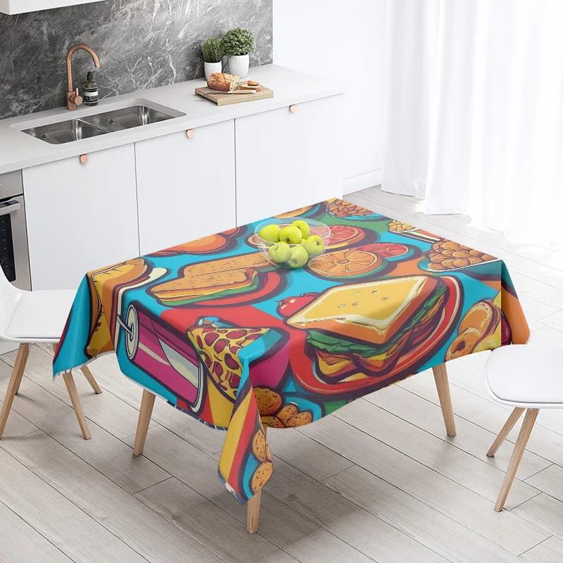 New Abstract Tea Tablecloth Waterproof and Oil-proof Dining Tablecloth Nordic Wind Bar Tablecloth Home Decoration