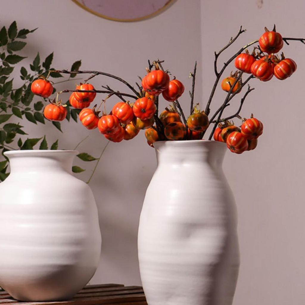 Pure White Decorative Vase for Living Room or Entryway - Perfect for Tabletop Flower Arrangements