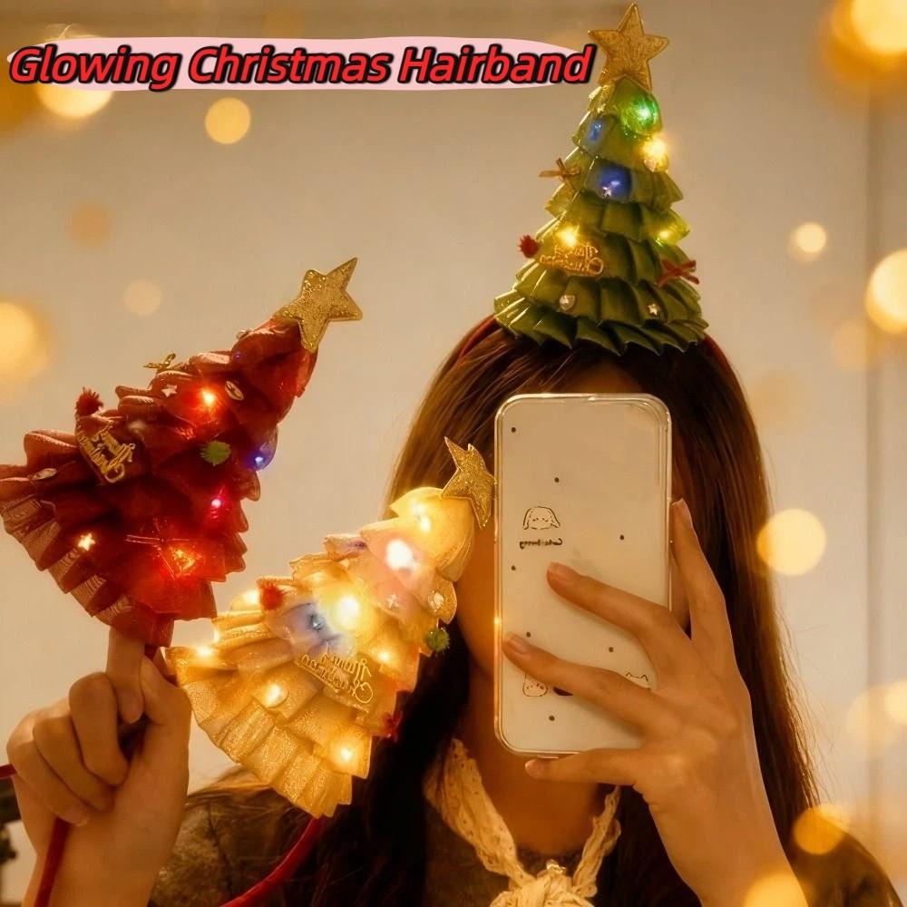 Elk Hair Hoop Antlers Headband Glitter Glowing Christmas Hairband Christmas Headband  Girl