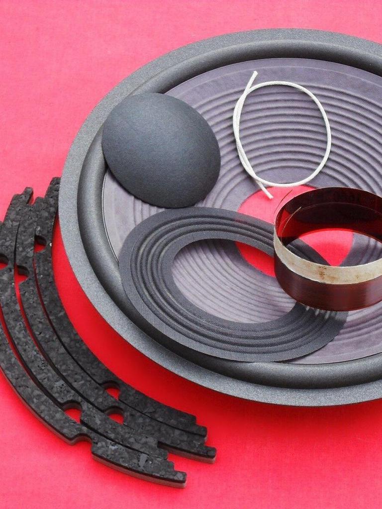 Speaker Parts Kit: Tweeter, Woofer, Spider, Cone, Dust Cap, Diaphragm, Voice Coil, Gauge, Glue (Black/Yellow/White)