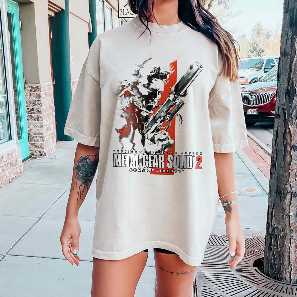 Metal Gear Solid Snakes TShirts Crewneck Cotton Snake Short Sleeve Tee Funny Metal Gear Shirt Crewneck All Seasons Clothing