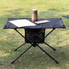 Portable Aluminium Alloy Camping Table Lightweight Outdoor Folding Garden Table with Cups Holder For Picnics Hiking BBQ