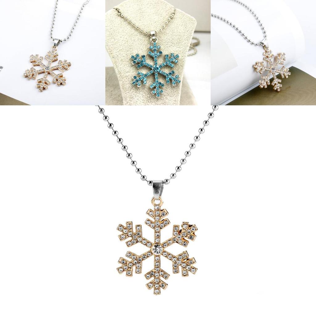 Frozen Water Crystal Pendant Necklace With Sparkling Snowflake Design For Women